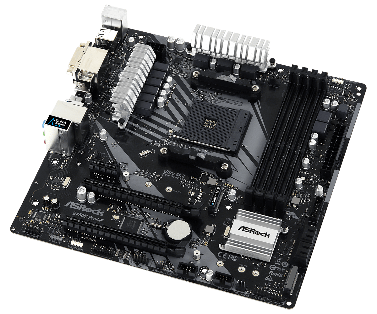 Asrock B450M PRO4-F, AM4, AMD B450, mATX, BOX